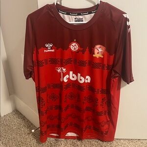 Thimphu City Perth FC Hummel Red Graphic Soccer Jersey